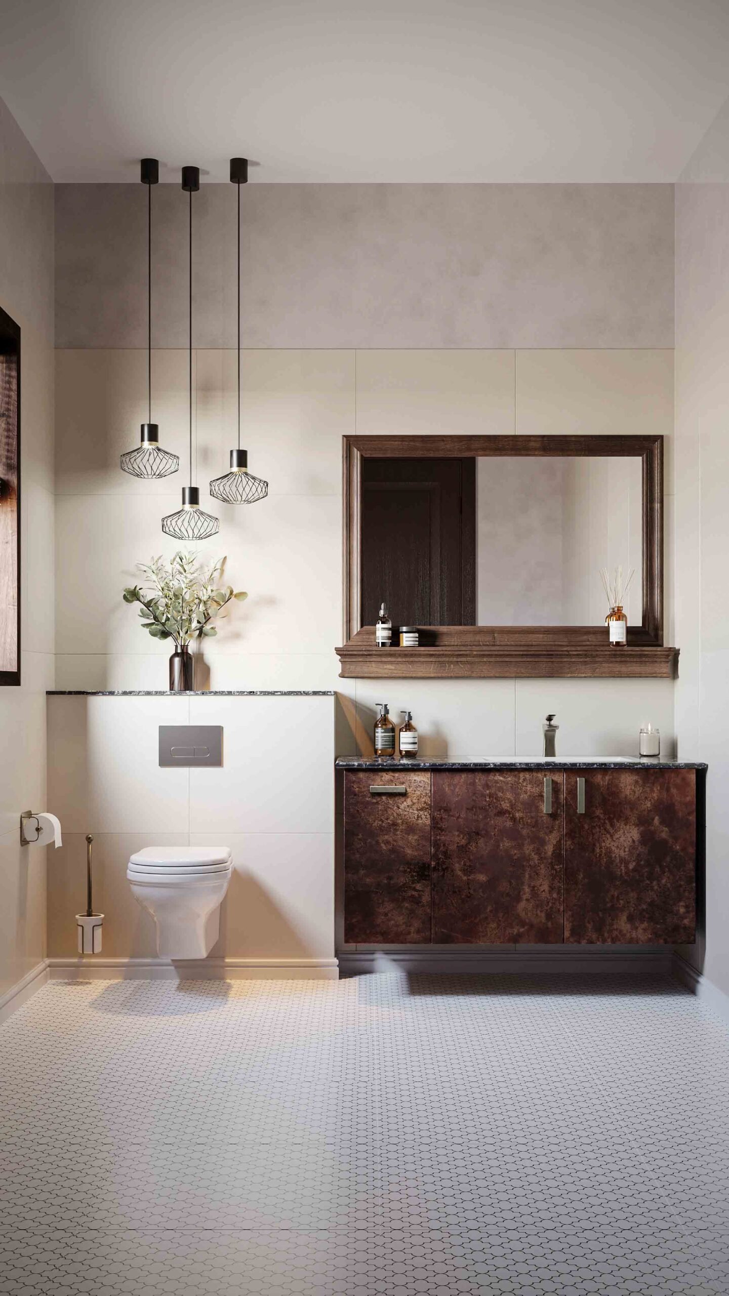 Indian Revival washroom